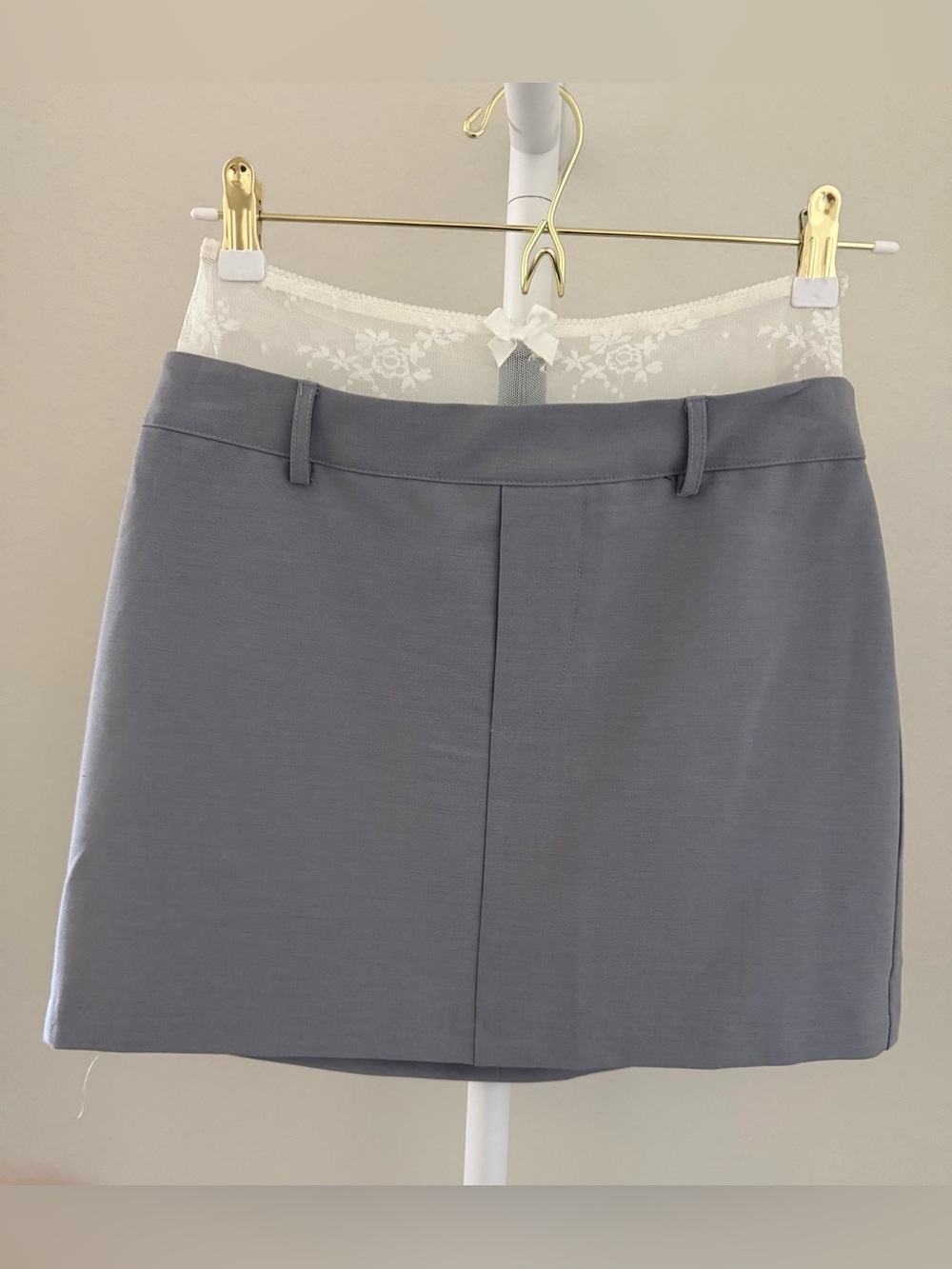 Sans Souci Gray Mini Skirt with Belt Loops